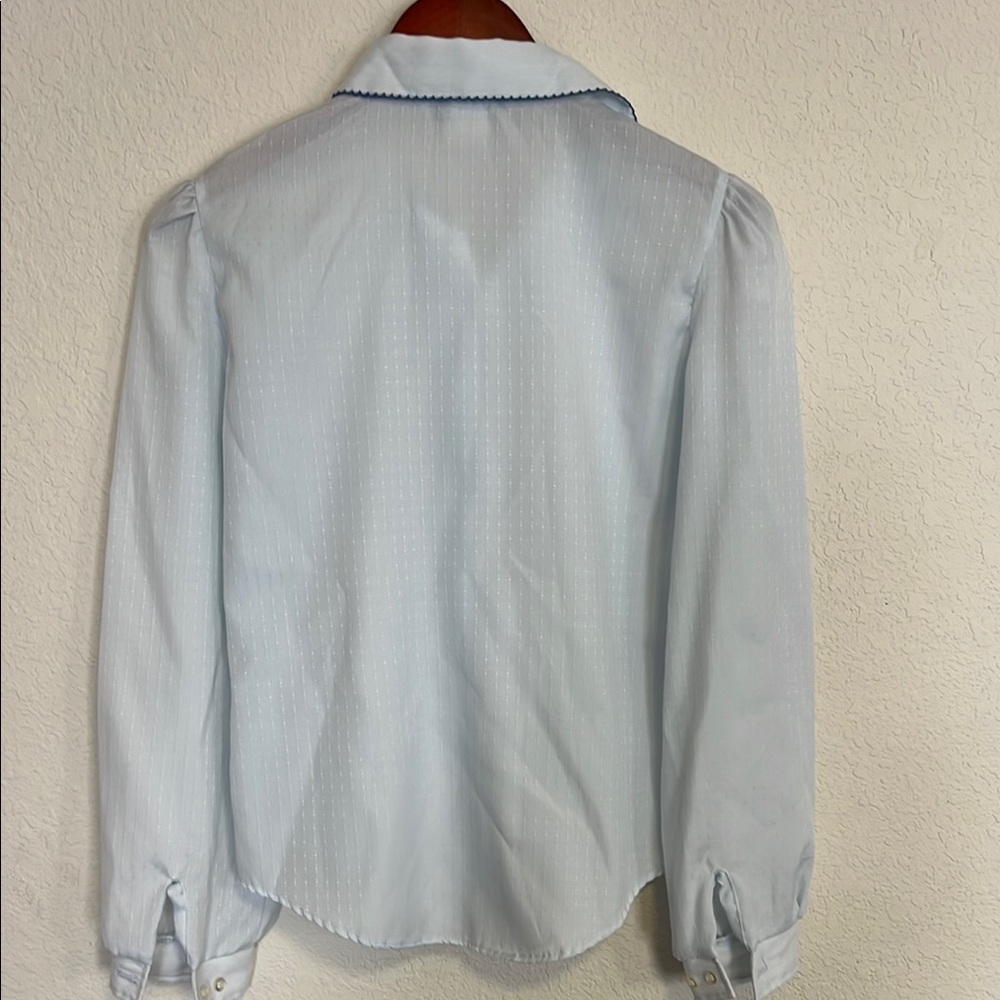 Vintage Light Blue Button Down Shirt - Picture 7 of 10